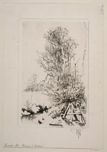 Bomen bij een beek door Thorvald Niss
