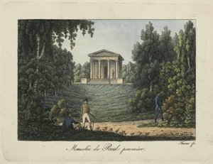 De tempel van Paul I of het mausoleum van Paul I in het park van Pavlovsk door Thurner