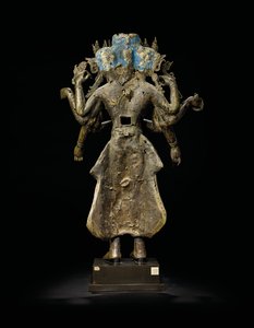 Ekadashalokeshvara-beeld door Tibetan School