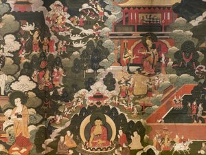 Scènes uit het leven van de Boeddha Shakyamuni door Tibetan School