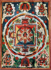 Tibetaanse Mandala bekend als de Vier Hemelse Koningen