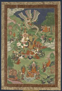 Thangka met scènes uit het leven van de Boeddha, tweede helft van de 19e eeuw door Tibetan culture.