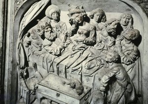 Graf van Hendrik II 973-1024 en zijn vrouw Kunigunde (detail van de dood van de keizer) door Tilman Riemenschneider