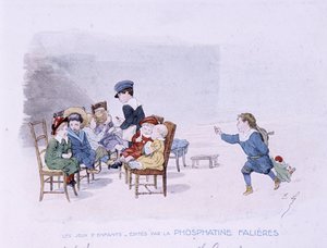 Kinderspelen: De school - tek. door Lobrichon, ed. door Phosphatine Falières, ca. 1920 door Timoleon Marie Lobrichon