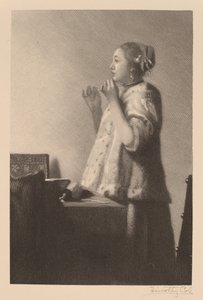 De Parelketting door Timothy Cole after Johannes Vermeer