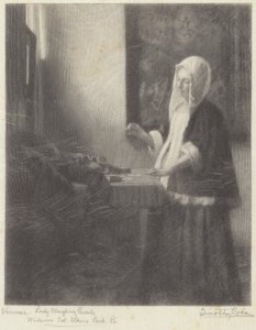 Vrouw die Parels Weegt