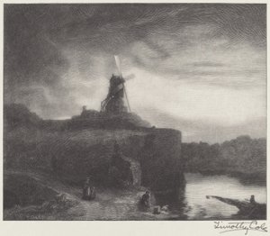De Molen door Timothy Cole after Rembrandt van Rijn