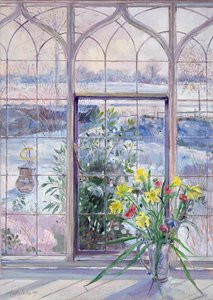 Narcissen en Zonnewijzer Tegen de Sneeuw door Timothy Easton