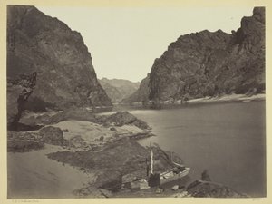 Black Cañon, Colorado-rivier, bovenaanzicht vanuit kamp 7 door Timothy O