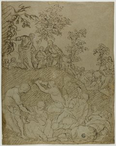 Wonder van de broden en de vissen door Tintoretto