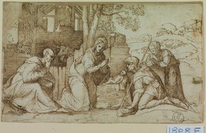 Aanbidding van de herders door Titian (c.1488 1576)