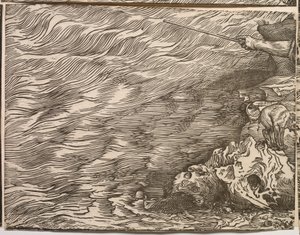 De ondergang van het leger van de farao in de Rode Zee door Titian (c.1488 1576)