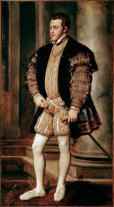 Portret van Filips II, zoon van Karel V door Tiziano Vecelli