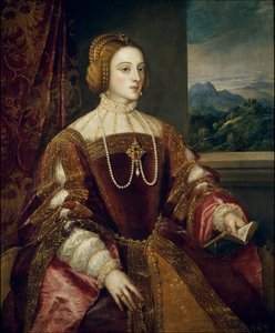 Portret van keizerin Isabella van Portugal (1503-1539). Schilderij door Tiziano Vecellio, bekend als Titiaan (1485-1576) 1548. Madrid, Prado Museum