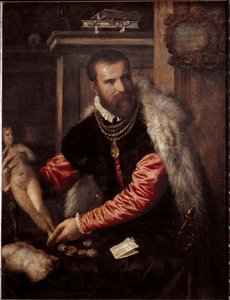Portret van de antiquair en verzamelaar Jacopo Strada