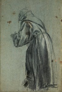 Studie voor de voorstelling van St. Franciscus (houtskool) door Titian (c.1488 1576)