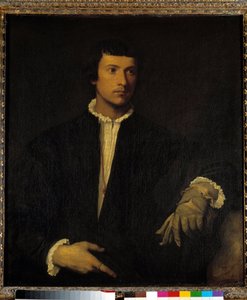 De man met een handschoen door Titian (c.1488 1576)