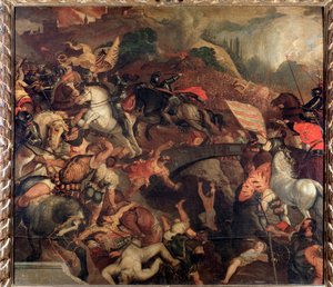 De slag bij Cadore, in 1508 door Tiziano Vecelli