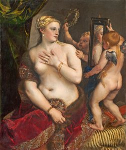 Venus met een spiegel door Tiziano Vecelli