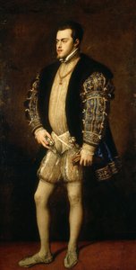 Portret van Filips II 1527-1598, koning van Spanje en Portugal door Titian