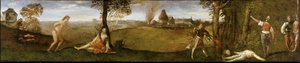 De legende van Polydoros Het bos van Polydorus door Titian