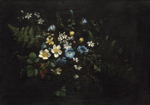 Tak van bloemen en varens, datum onbekend door Titian Ramsay Peale