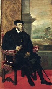 Zittend portret van keizer Karel V, 1548