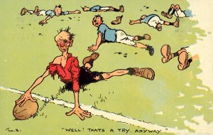 Nou! Dat is in ieder geval een poging. (chromolitho) door Tom Browne