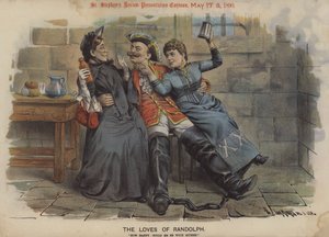 The Loves of Randolph (gekleurde litho) door Tom Merry