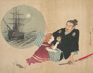 Zwart schip, Kurofune, illustratie uit Bugei Kurabu Literair Club