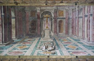 De Triomf van het Christendom, in de Kamer van Constantijn, Raphael Rooms, ca. 1585 door Tommaso Laureti