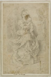 Madonna en kind met het kindje Johannes de Doper door Tommaso Manzuoli