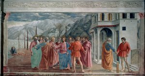 Het betalen van de belasting door Tommaso Masaccio