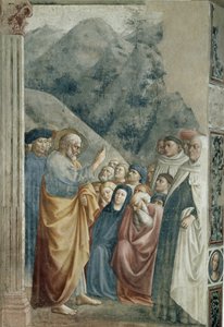Prediking van St. Peter - Fresco door Tommaso di Cristoforo Fini genaamd Masolino da Panicale (1383-ca. 1440), circa 1425. Florence, Chiesa di Santa Maria del Carmine, Cappella Brancacci