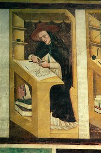 Dominicaanse monnik aan zijn bureau, uit de cyclus van "Veertig illustere leden van de Dominicaanse orde", in de kapittelzaal, 1342