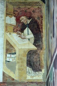 Hugues de Provence aan zijn bureau, uit de cyclus van "Veertig illustere leden van de Dominicaanse Orde" in de kapittelzaal 1342
