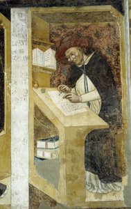 Kardinaal Hugues de Provence - Het oudste bekende portret van een persoon met lorgnetten door Tommaso da Modena Barisino or Rabisino