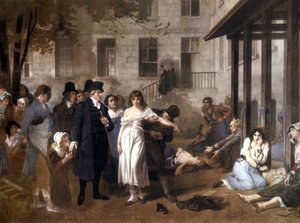Dokter Philippe Pinel (1745 - 1826) bevrijdt de krankzinnigen van hun kettingen door Tony Norbert Fleury door Tony Robert Fleury