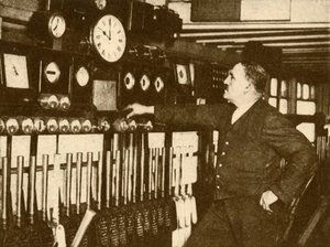 Opname van het Dagelijkse Tijdsignaal op Liverpool Street Station, London and North Eastern Railway, 1930