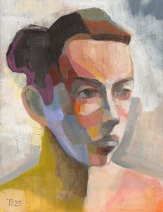 Kleurrijk abstract portret