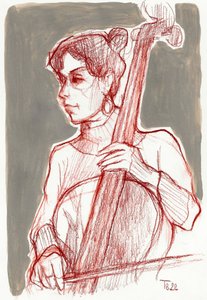 Toegewijde cellist
