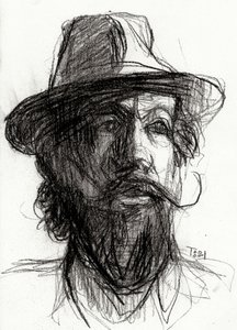 Indrukwekkend portret van een man met baard door Tore Bahnson