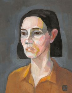 Portretschilderij van een moderne vrouw
