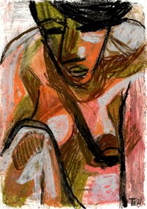  peinzende abstracte figuur door Tore Bahnson