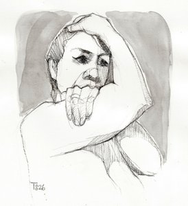 Vrouw in gedachten verzonken