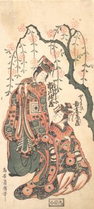 Scène uit het toneelstuk Keisei Kaneni Sakura, 1756 door Torii Kiyohiro