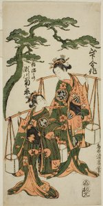 De Acteurs Yamashita Kinsaku II en Segawa Kikunojo II door Torii Kiyohiro