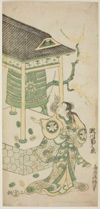 De Acteur Segawa Kikunojo I als Katakai in het stuk "Mugen no Kane Omoi no Akatsuki," uitgevoerd in het Nakamura Theater in de derde maand, 1746 door Torii Kiyomasu II