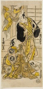 De acteurs Ichikawa Danjuro II en Sodesaki Iseno I