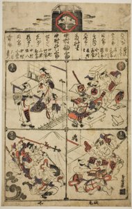 Een affiche voor het Ichimura Theater door Torii Kiyomasu I